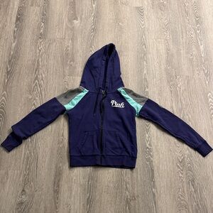 PINK Victoria's Secret Hoodie in Purple-ish with Gray and Aqua Accents